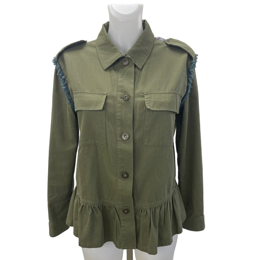 Matilda Jane Moments With You Fringe Printed Letterman Jacket Womens S
